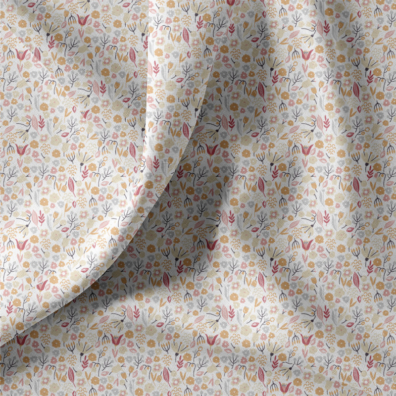 Printed Cotton ALICE White / Wheat